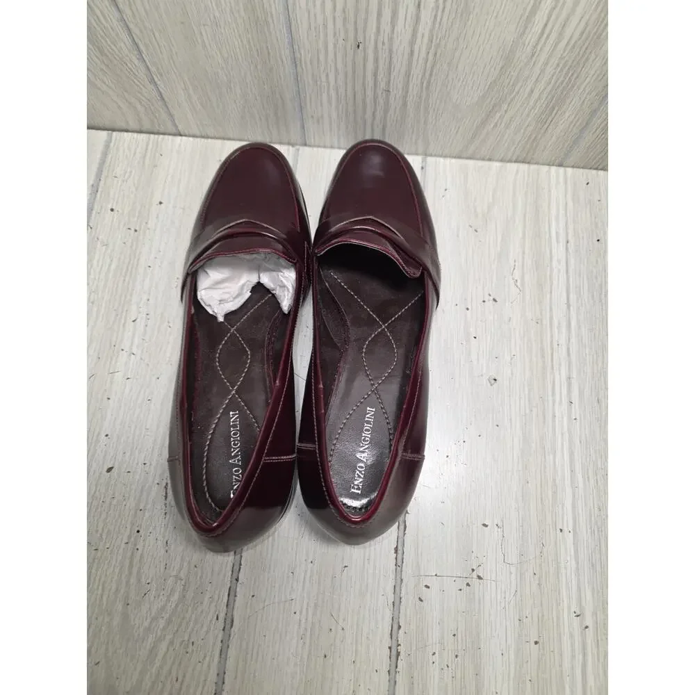 Enzo Angiolini Lafayette Women's Size 9M Brown Leather Loafers Slip On Shoes